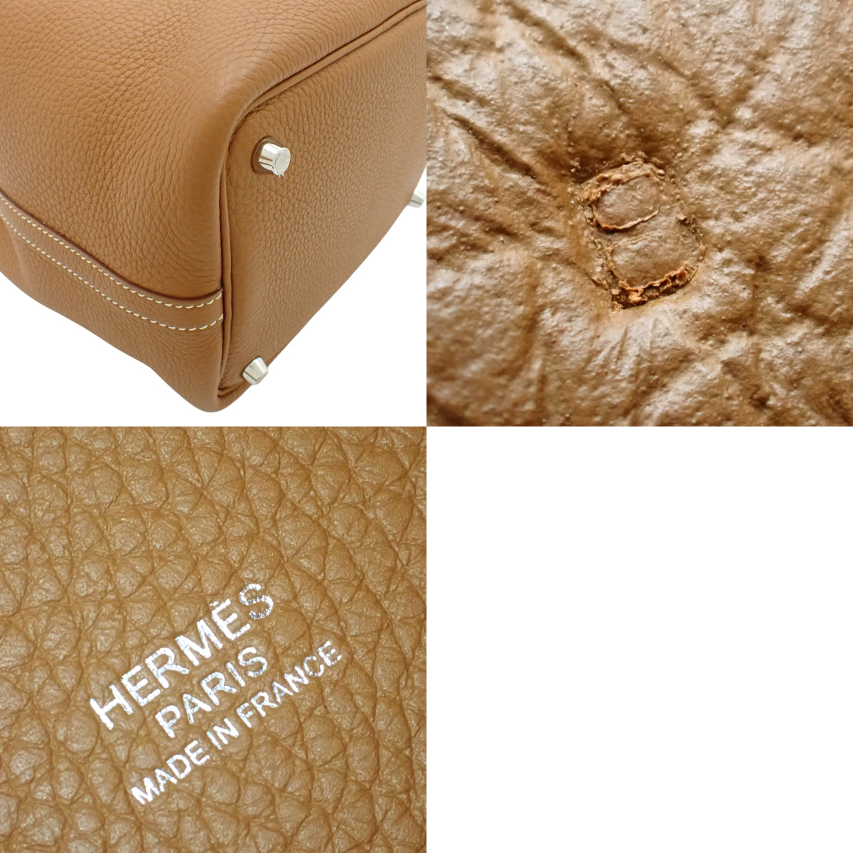 Picotin Lock PM,Taurillon Clemence 皮革,钯金配件,金色、银色配件,B 印记