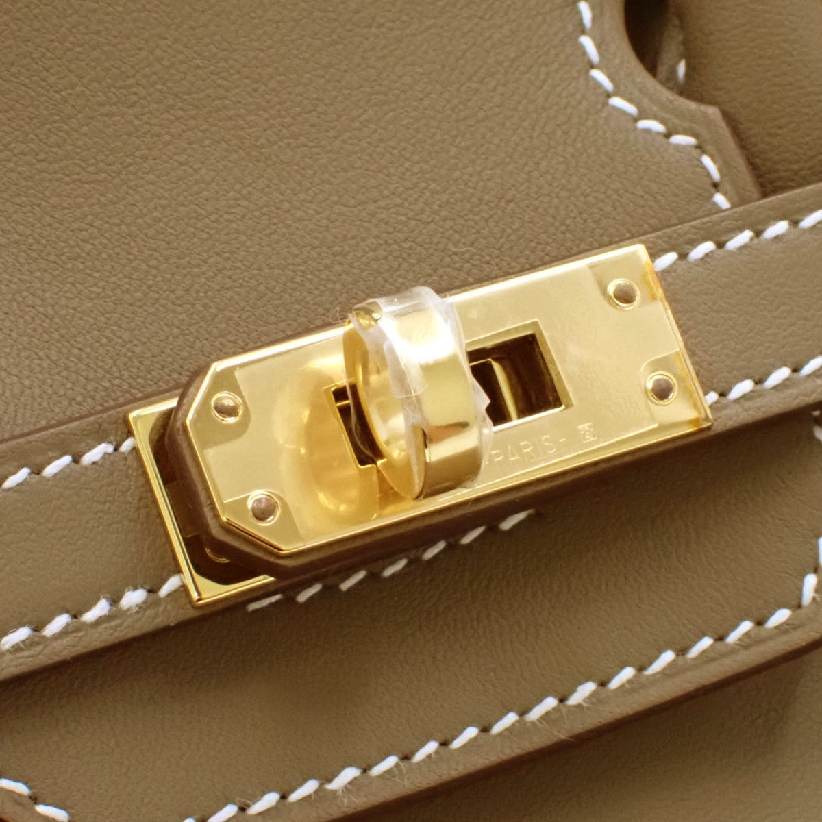 【全新】铂金包 25,K 字压纹,Swift 皮革,灰褐色/灰褐色,金色五金