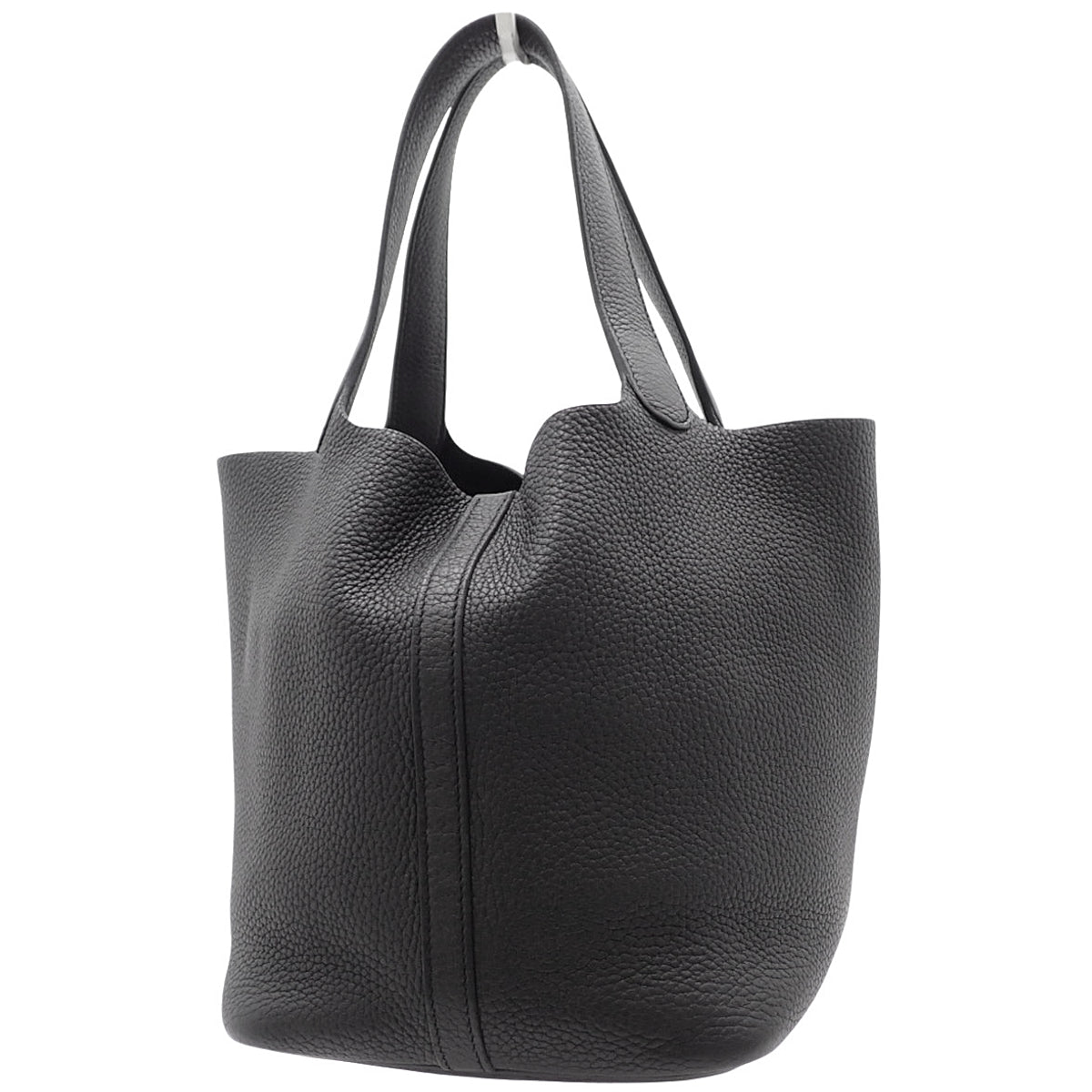 Picotin Lock MM, Toray Clemence leather, black, gold hardware, Z stamp.