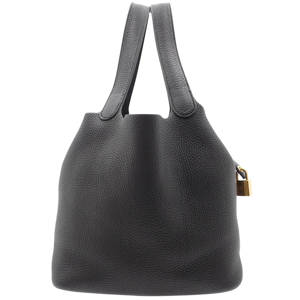 Picotin Lock MM, Toray Clemence leather, black, gold hardware, Z stamp.