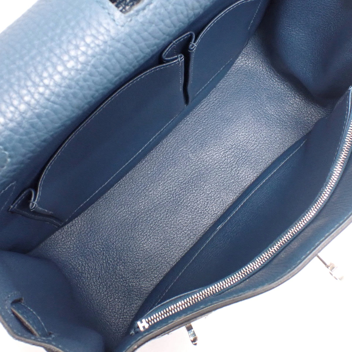 Gypsier 28, Triomphe Clemence leather, deep blue, silver hardware, Y hallmark.