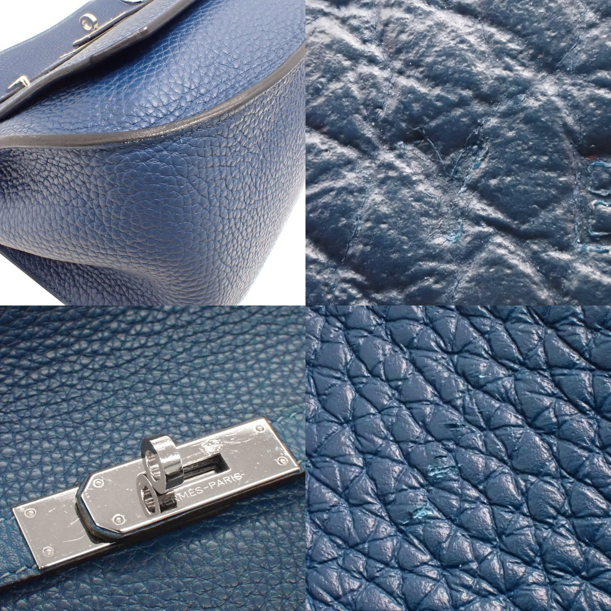 Gypsiere 28,Taurillon Clemence 皮革,深蓝色,银色五金,Y 字印记