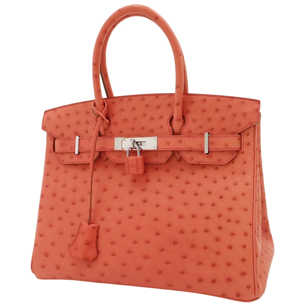 バーキン30 オーストリッチ パラジウム金具 ブーゲンビリア シルバー金具 □Q刻印