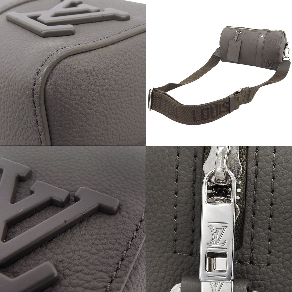 Aerogram City Keepall 旅行包,Taurillon 皮革材质,灰色,M59328