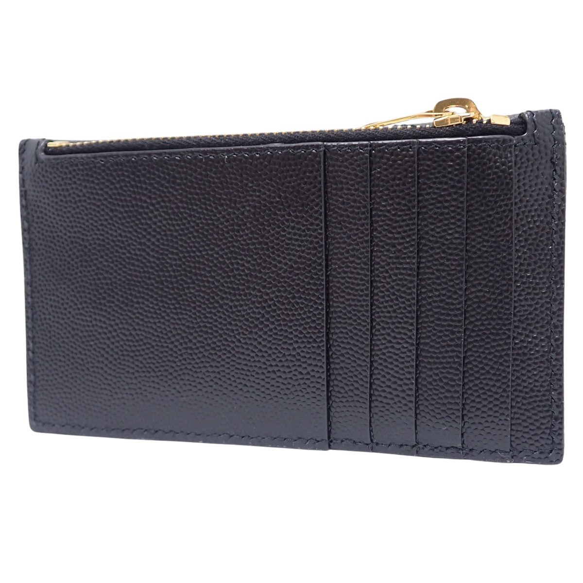 Monogram Flap Card Case, Embossed Leather, Black, 612808BOW011000