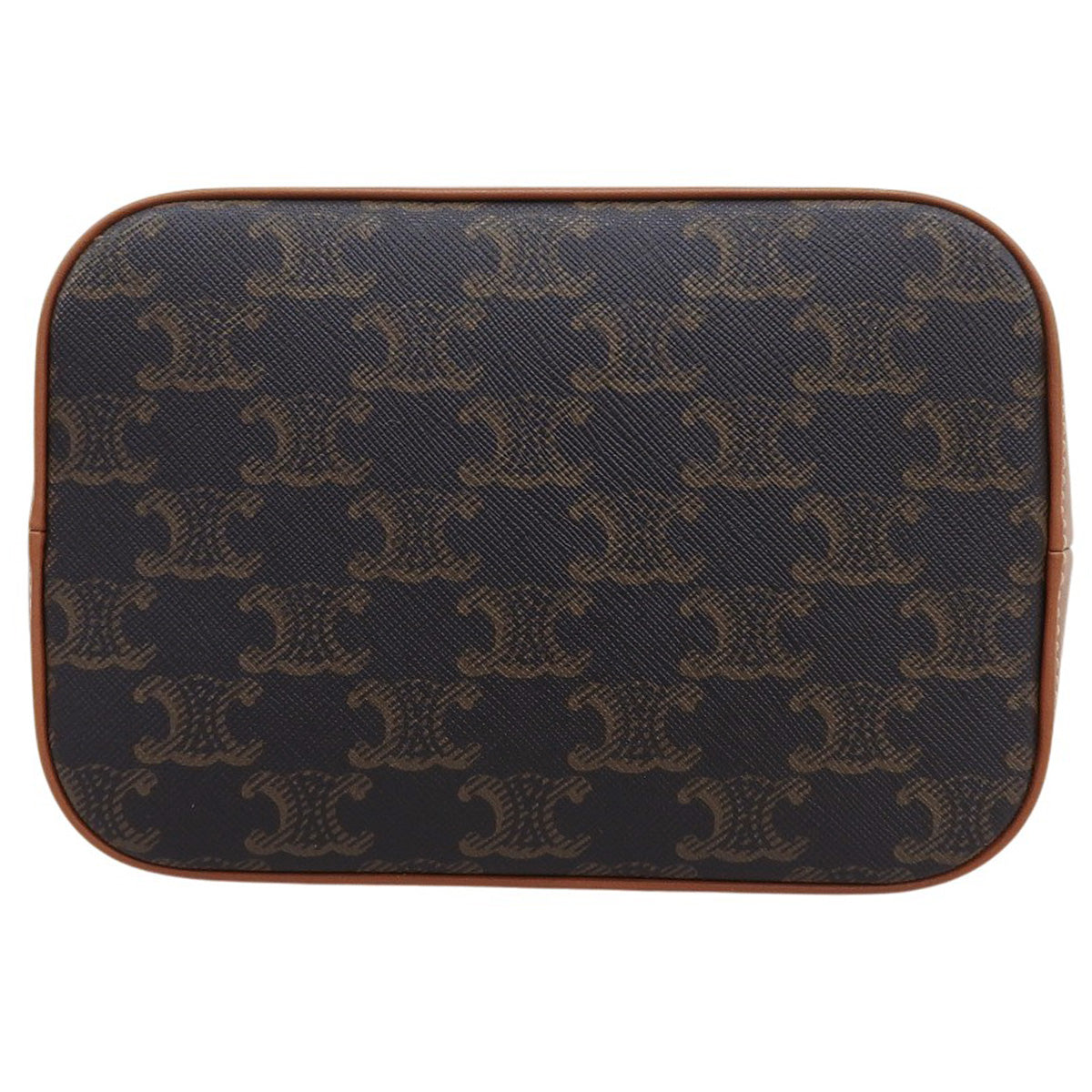 Triomphe帆布小号水桶包,小牛皮,棕褐色,191442CAS.04LU