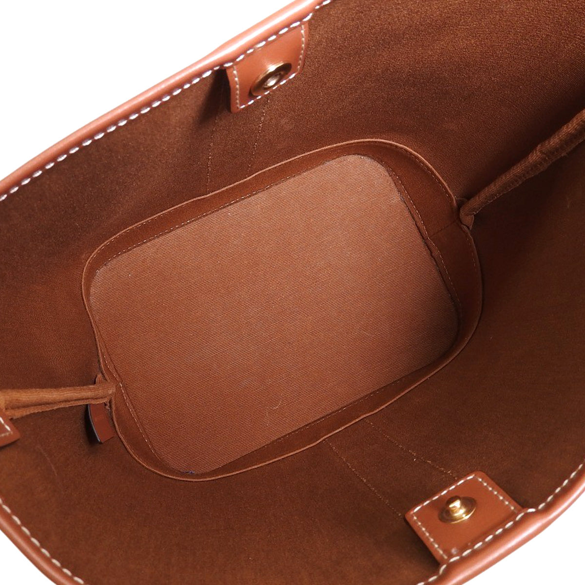 Triomphe帆布小号水桶包,小牛皮,棕褐色,191442CAS.04LU