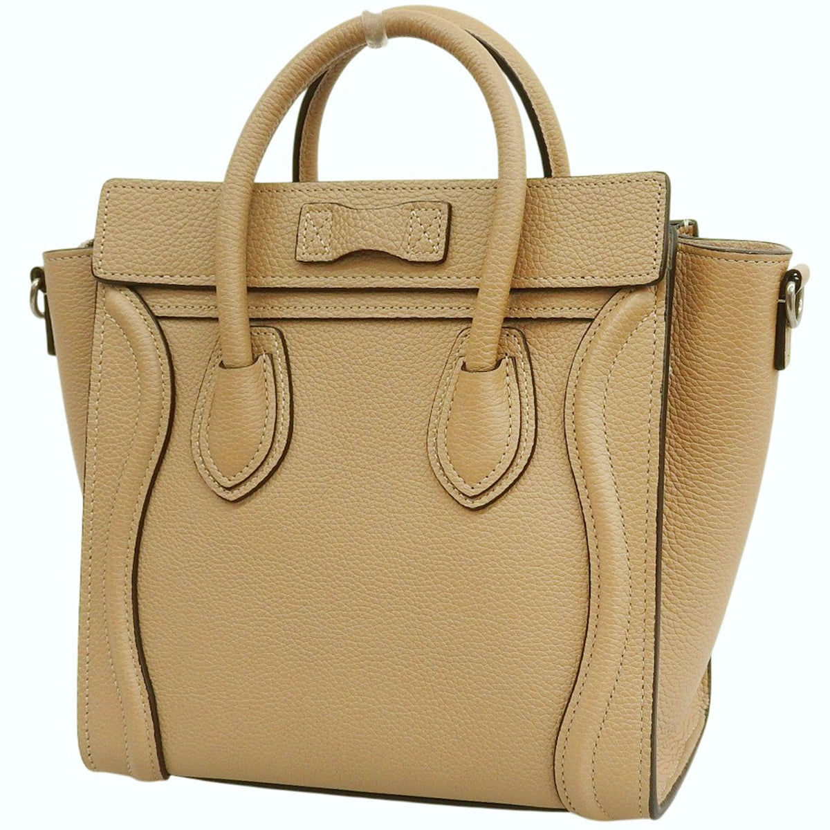 Luggage Nano Shopper in Drummed Calfskin, Dune, 189243DRU.03UN