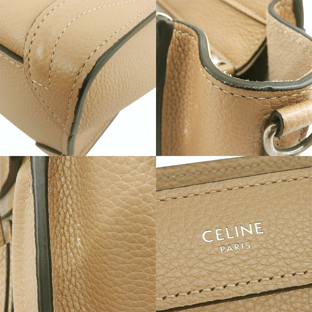 Luggage Nano Shopper in Drummed Calfskin, Dune, 189243DRU.03UN