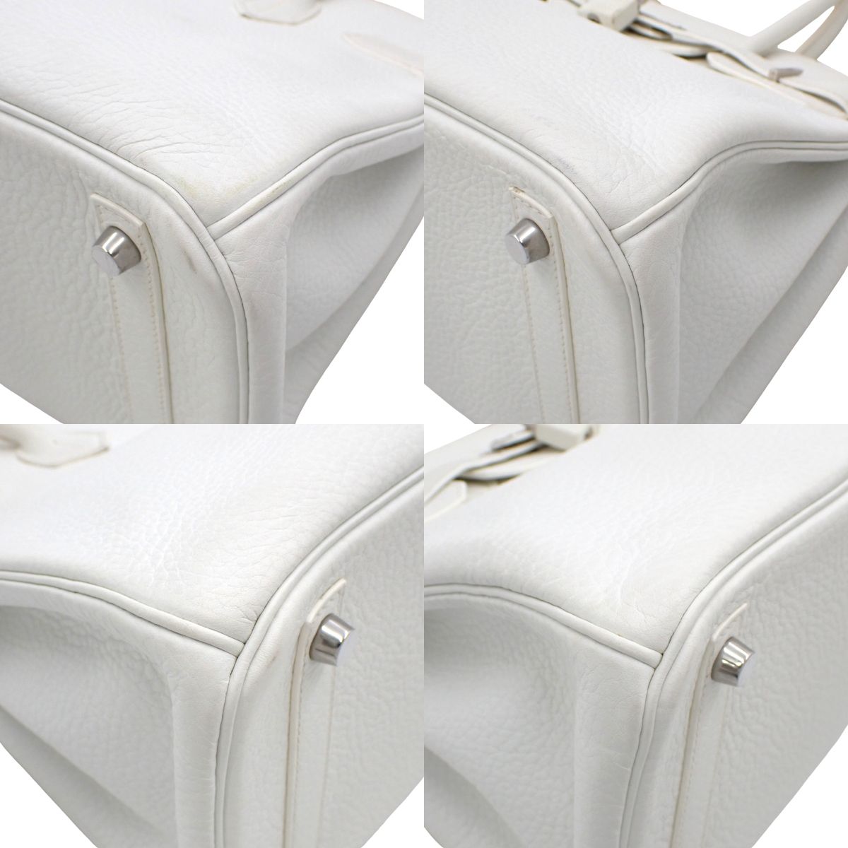 Birkin 30,Taurillon Clemence 皮革,白色,银色五金,K 字印记