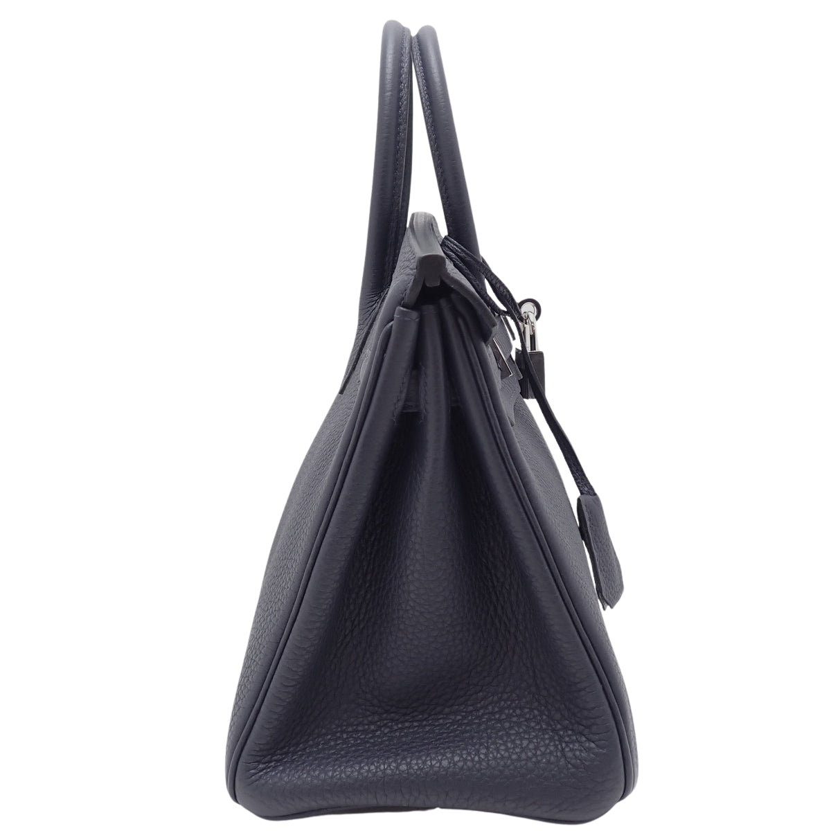 Birkin 25 Togo 皮革包,钯金配件,Bleu Nuit 蓝色,银色配件,印有“A”字样