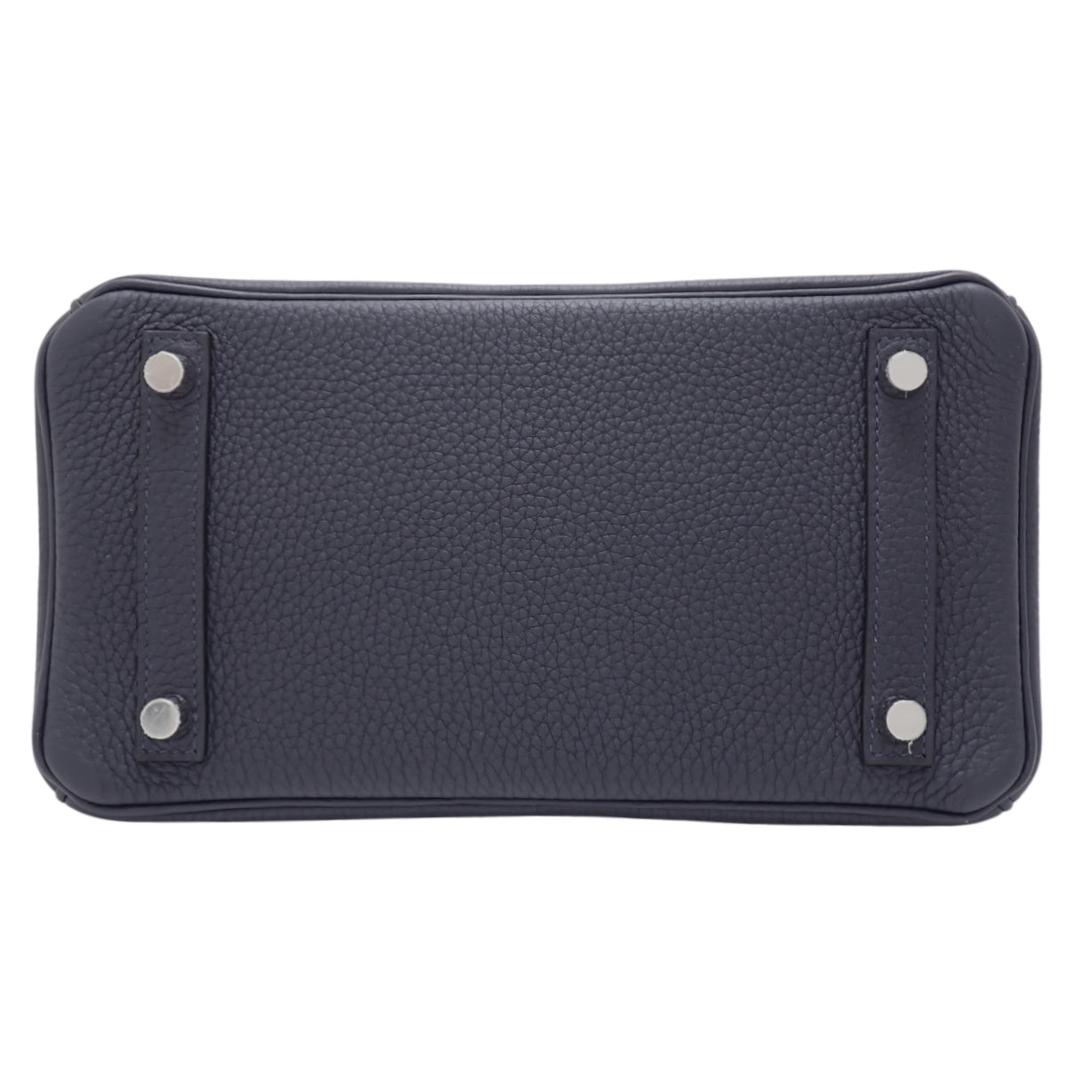 Birkin 25 Togo 皮革包,钯金配件,Bleu Nuit 蓝色,银色配件,印有“A”字样