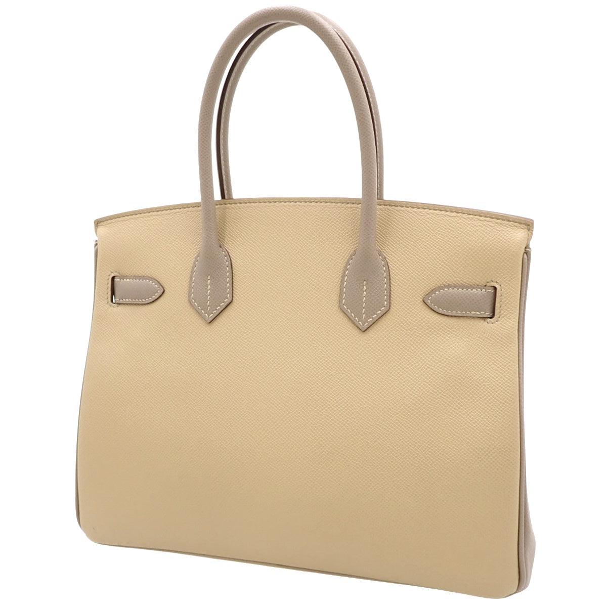 Birkin 30, Epsom calfskin, Trench (color), Gris Asphalt (hardware color), Champagne gold hardware, D stamp.