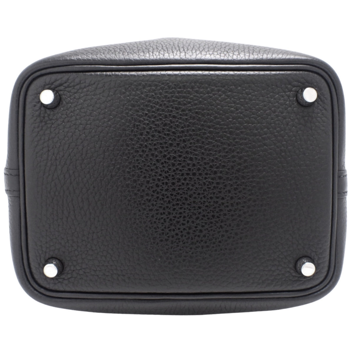 Picotin Lock PM,Taurillon Clemence 皮革,黑色,银色五金,C 字印记