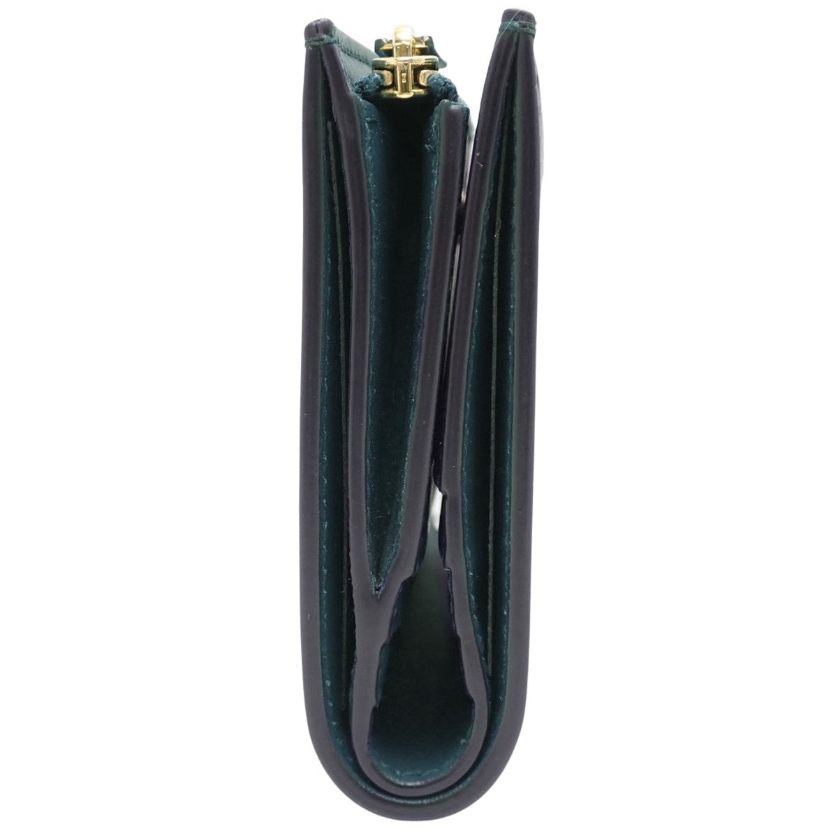 Bvlgari Logo Infinite Compact Wallet in Black Calfskin