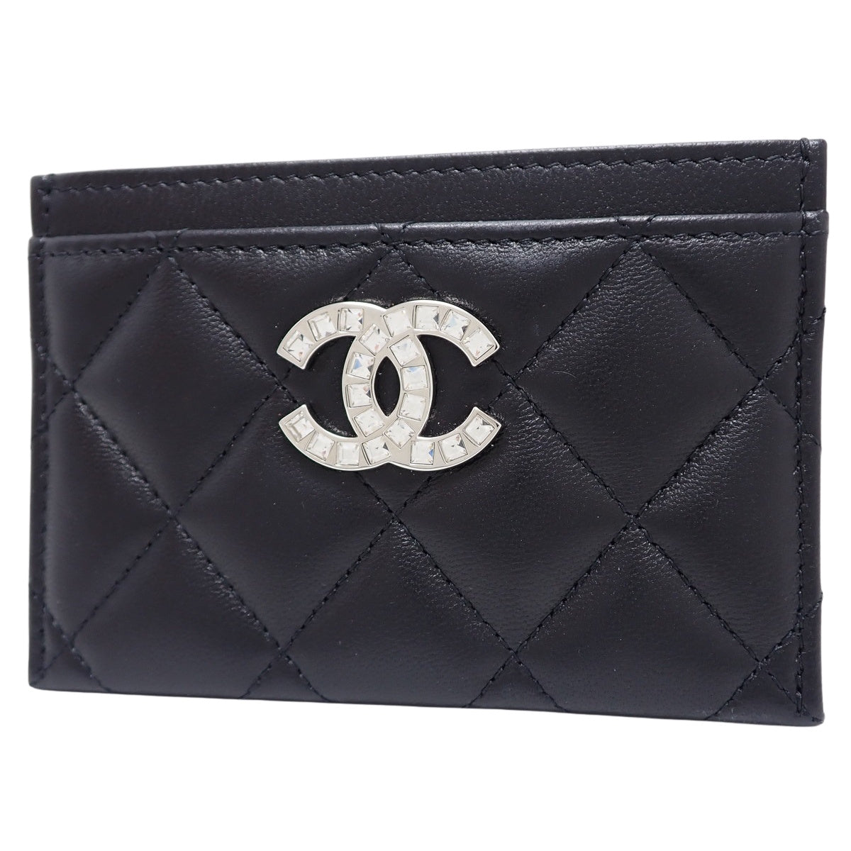 マトラッセ ココマーク カードホルダー ラムスキン ブラック