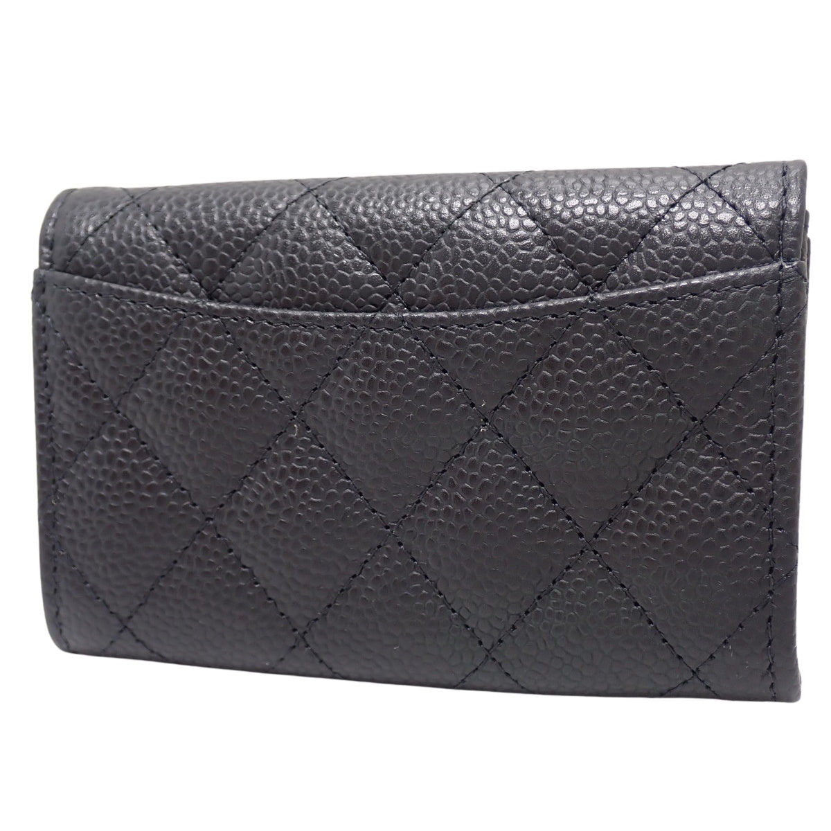 マトラッセ ココマーク カードホルダー キャビアスキン ブラック AP0214