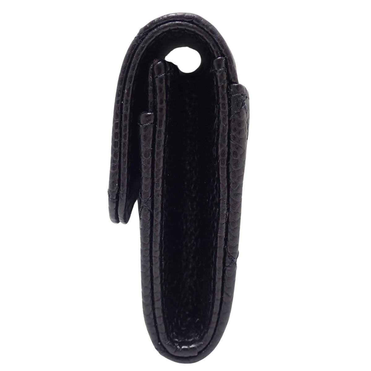 Matelasse Coco Mark 卡包,鱼子酱纹皮革,黑色,AP0214