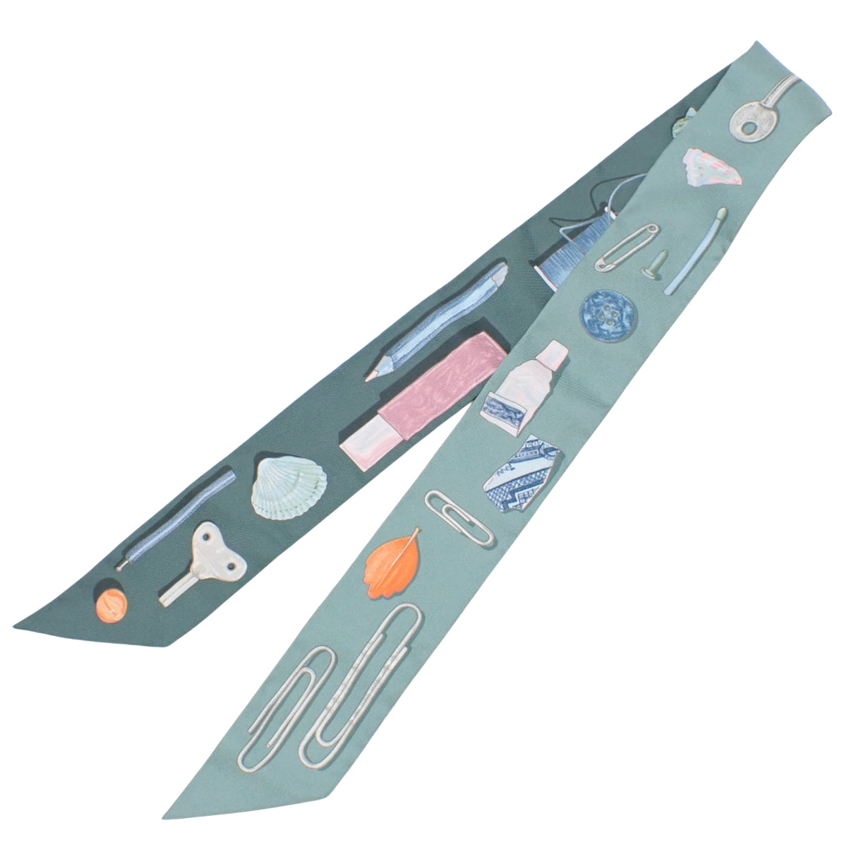 IN THE POCKET Twilly Silk Veil de Gris/Blue Ciel/Apricot H062340S 05