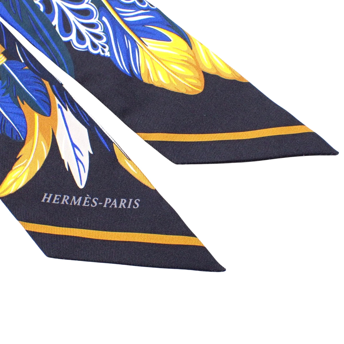 Danse Pacifique Twilly Scarf, Silk, Blue Night/Yellow