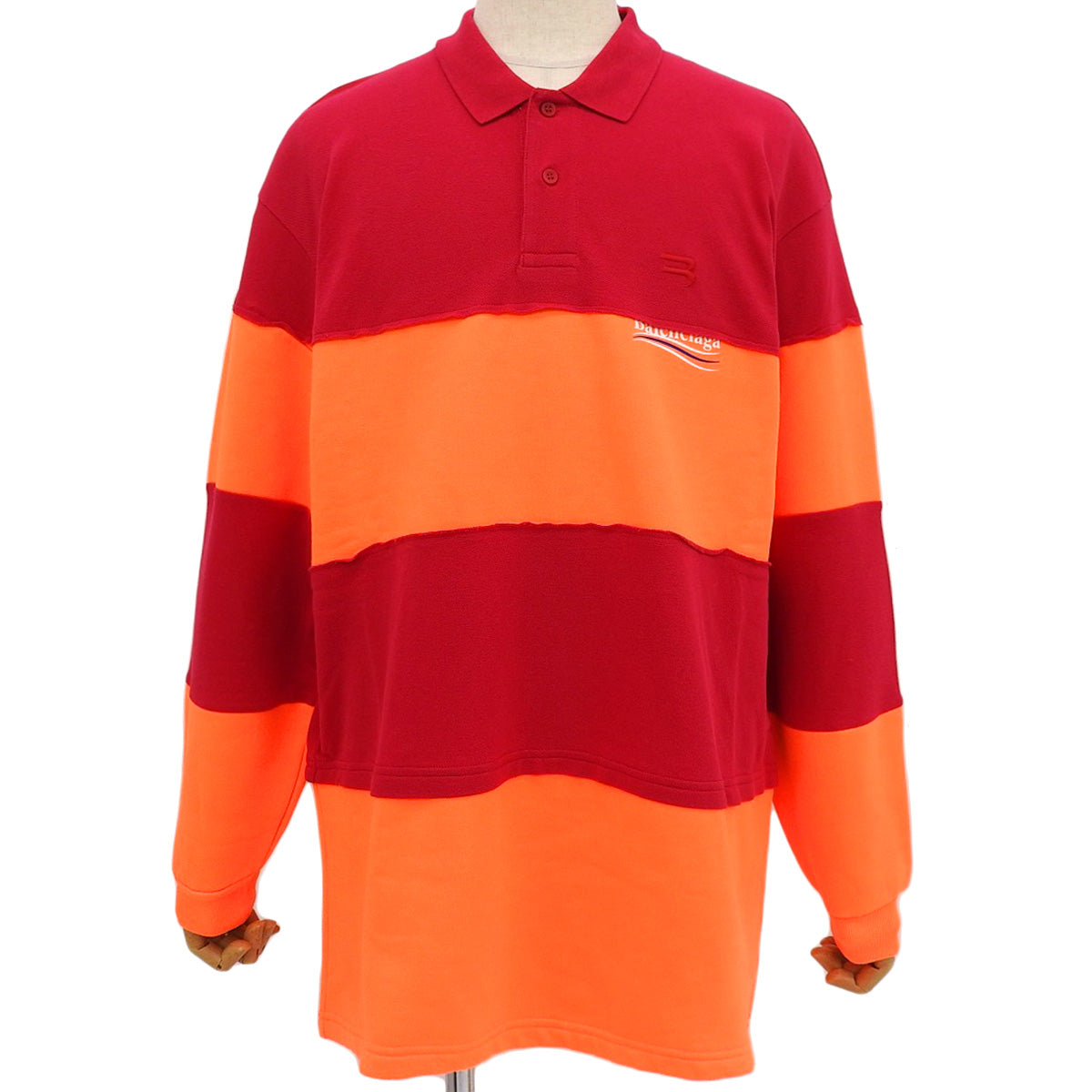 Patchwork Long Sleeve Polo Shirt, 2020, Size XS