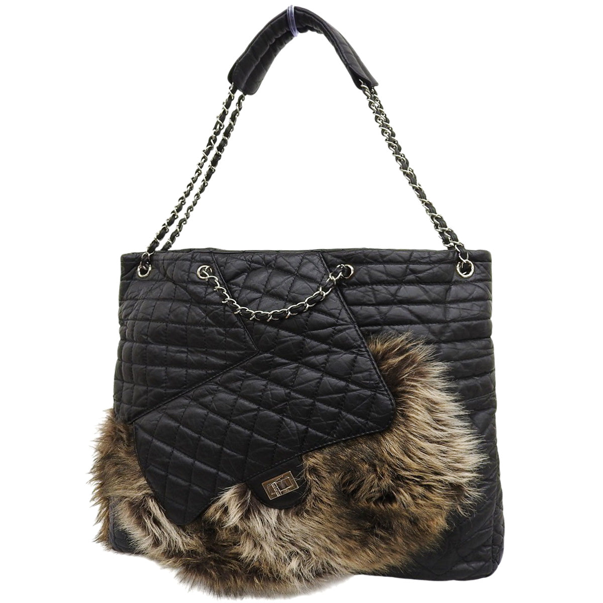 绗缝/2.55链条单肩包 黑色