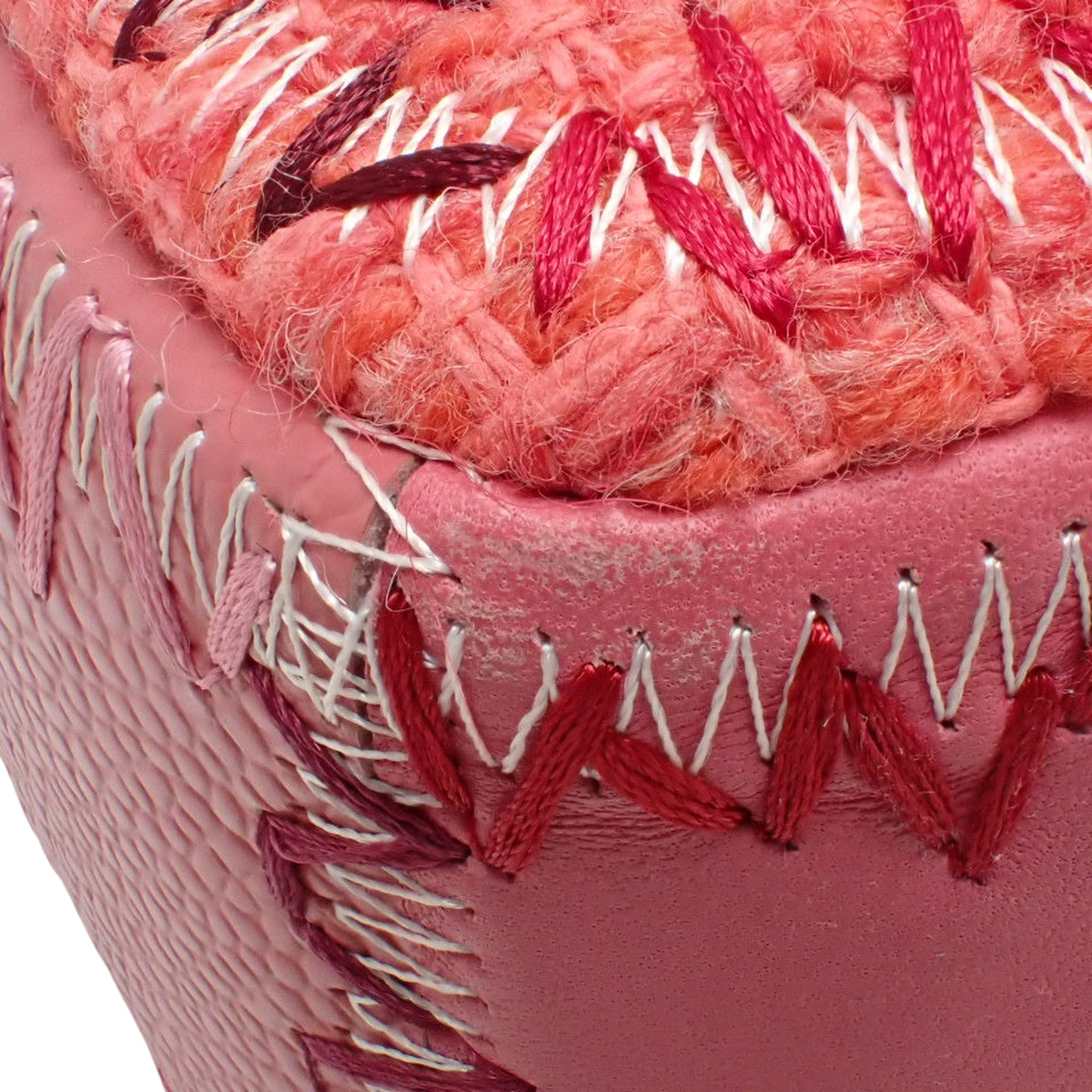 斜纹软呢和皮革拼接翻盖包,亮粉色和红色,A65468