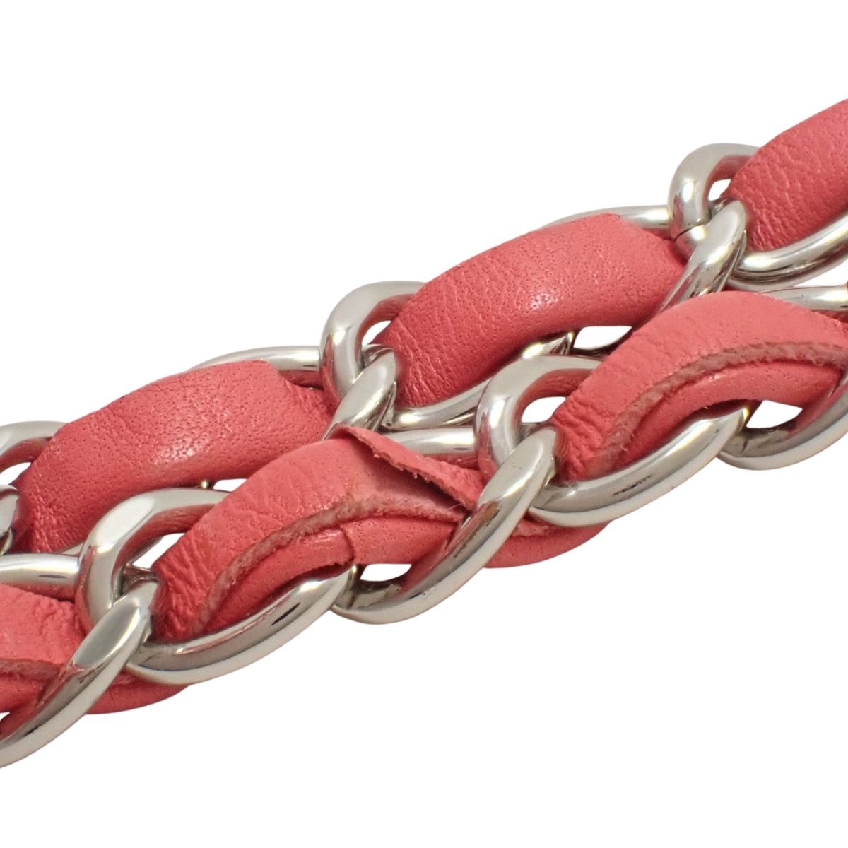 斜纹软呢和皮革拼接翻盖包,亮粉色和红色,A65468