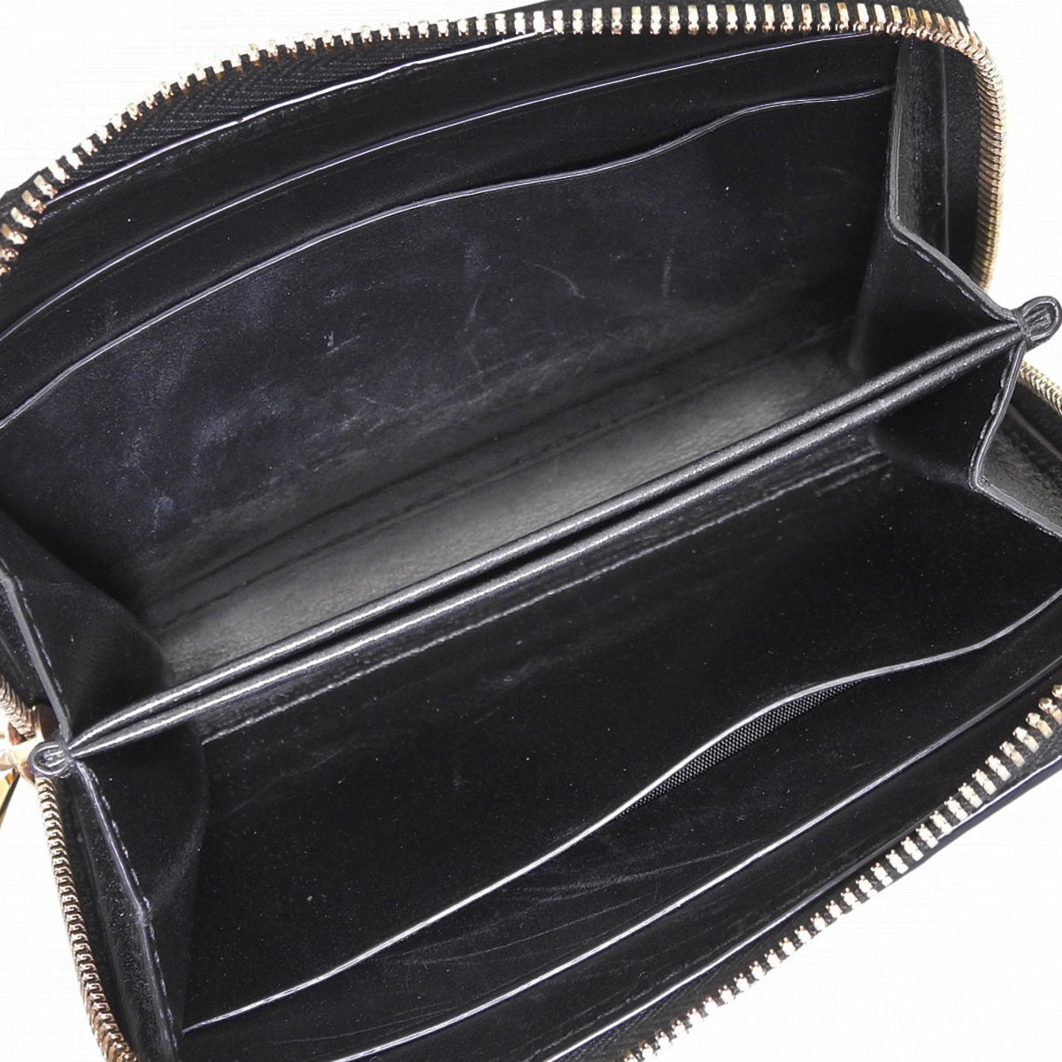 Intrecciato Zip-Around Coin Purse in Black Lambskin 600874