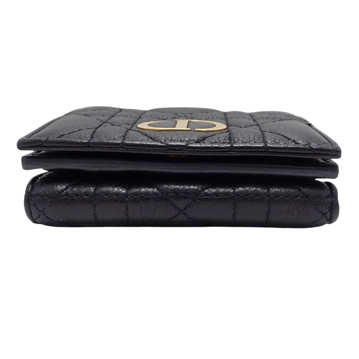 黑色小牛皮 Cannage 三折钱包