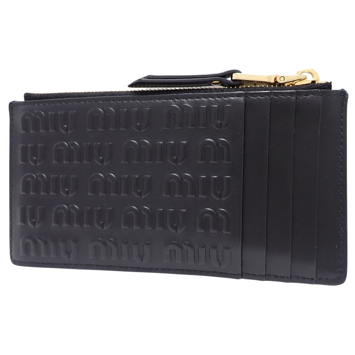 Embossed Logo Fragment Case Soft Calfskin NERO 5MB006