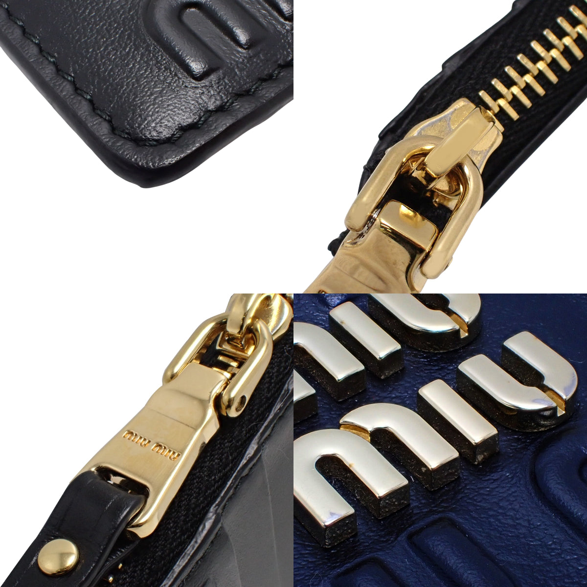 Embossed Logo Fragment Case Soft Calfskin NERO 5MB006