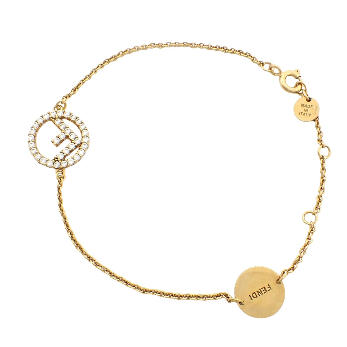 F 是 Fendi 手镯金属(GP)水晶