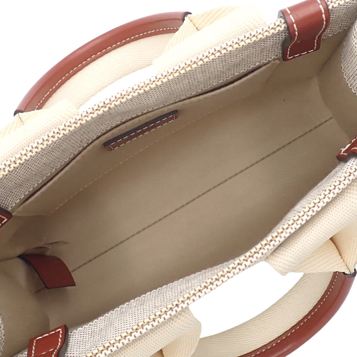 woody ウッディ スモール キャンバス カーフ ベージュ ブラウン S385E66V-90U