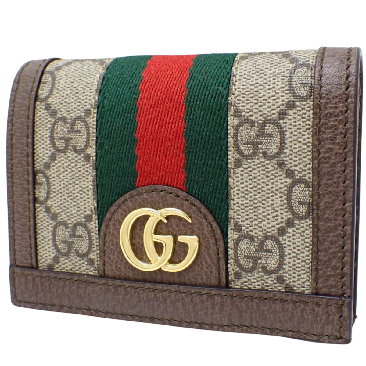 Ophidia 双折钱包 GG Supreme 帆布和皮革 米色 523155