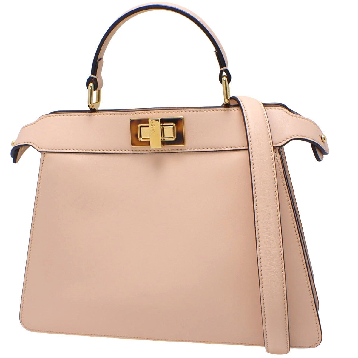 Peekaboo ISeeU Small Leather Bag, Pink Beige, 8BN327