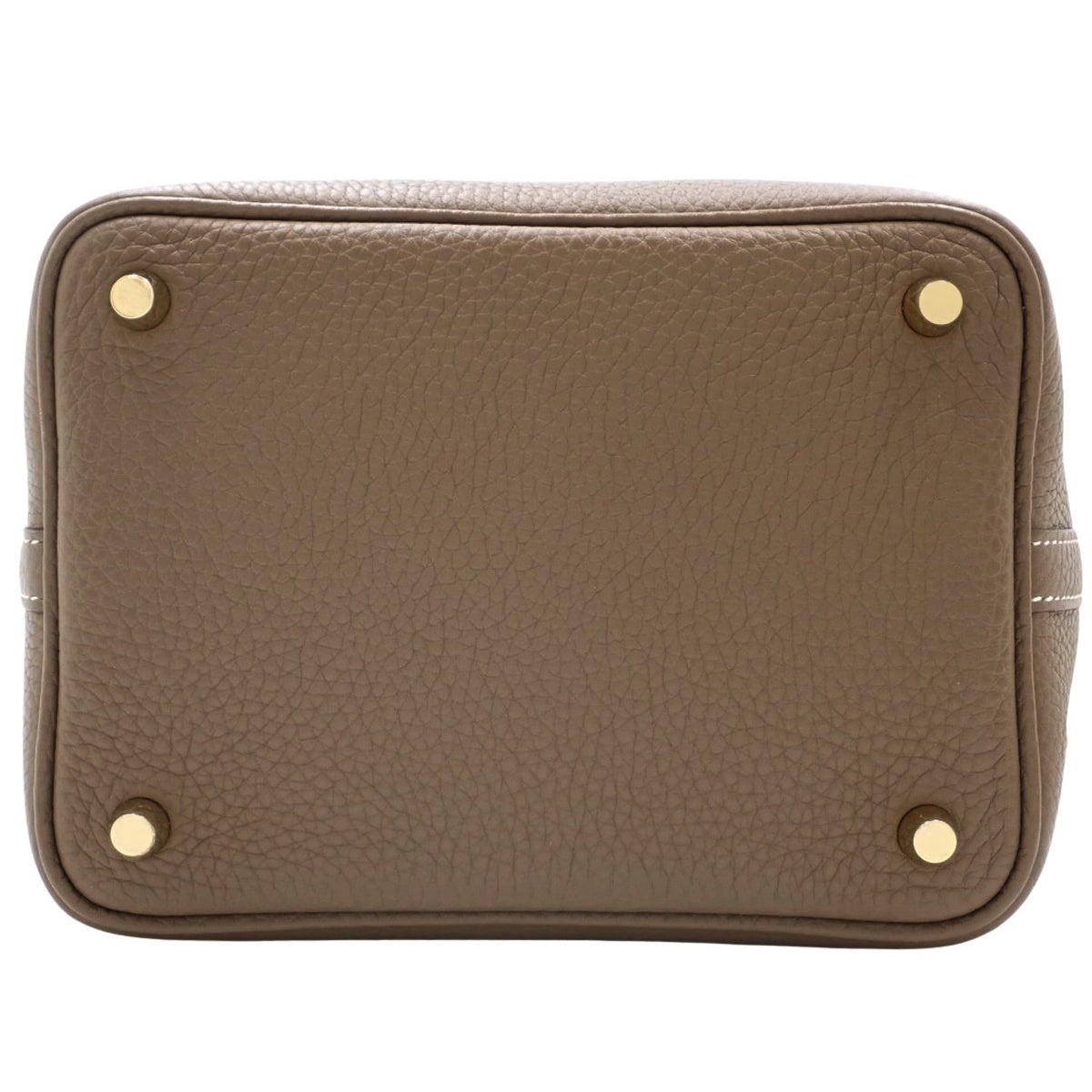 Picotin Lock PM, Taurillon Clemence Etoupe Leather, Gold Hardware, C Stamp