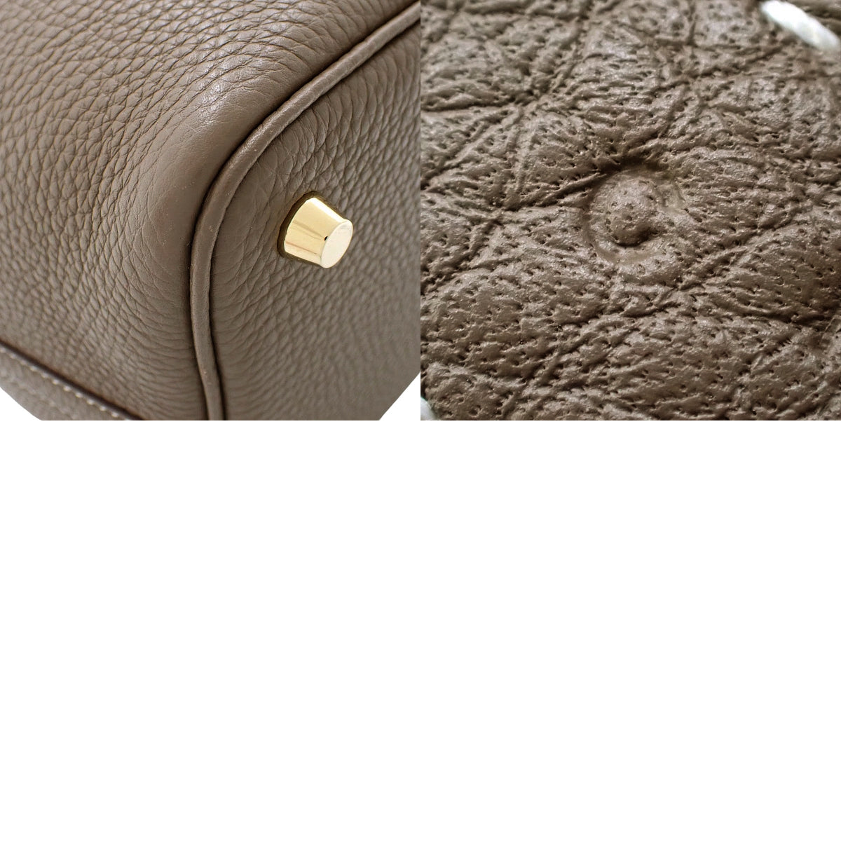 Picotin Lock PM, Taurillon Clemence Etoupe Leather, Gold Hardware, C Stamp