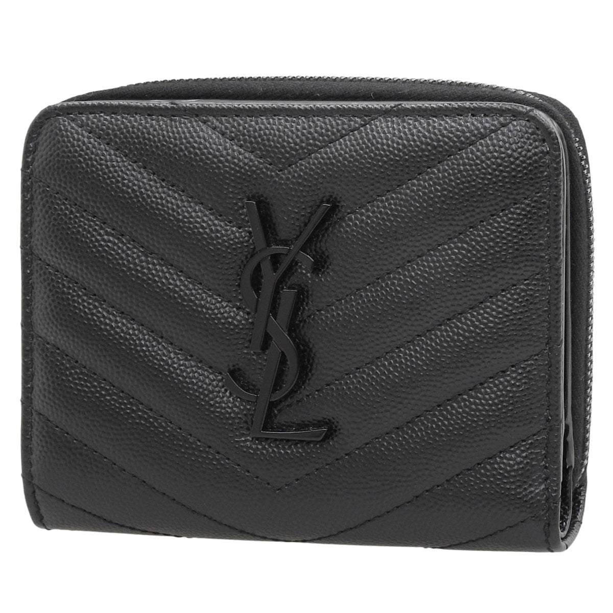 モノグラム コンパクト ジップアラウンド ウォレット レザー ブラック BND668288