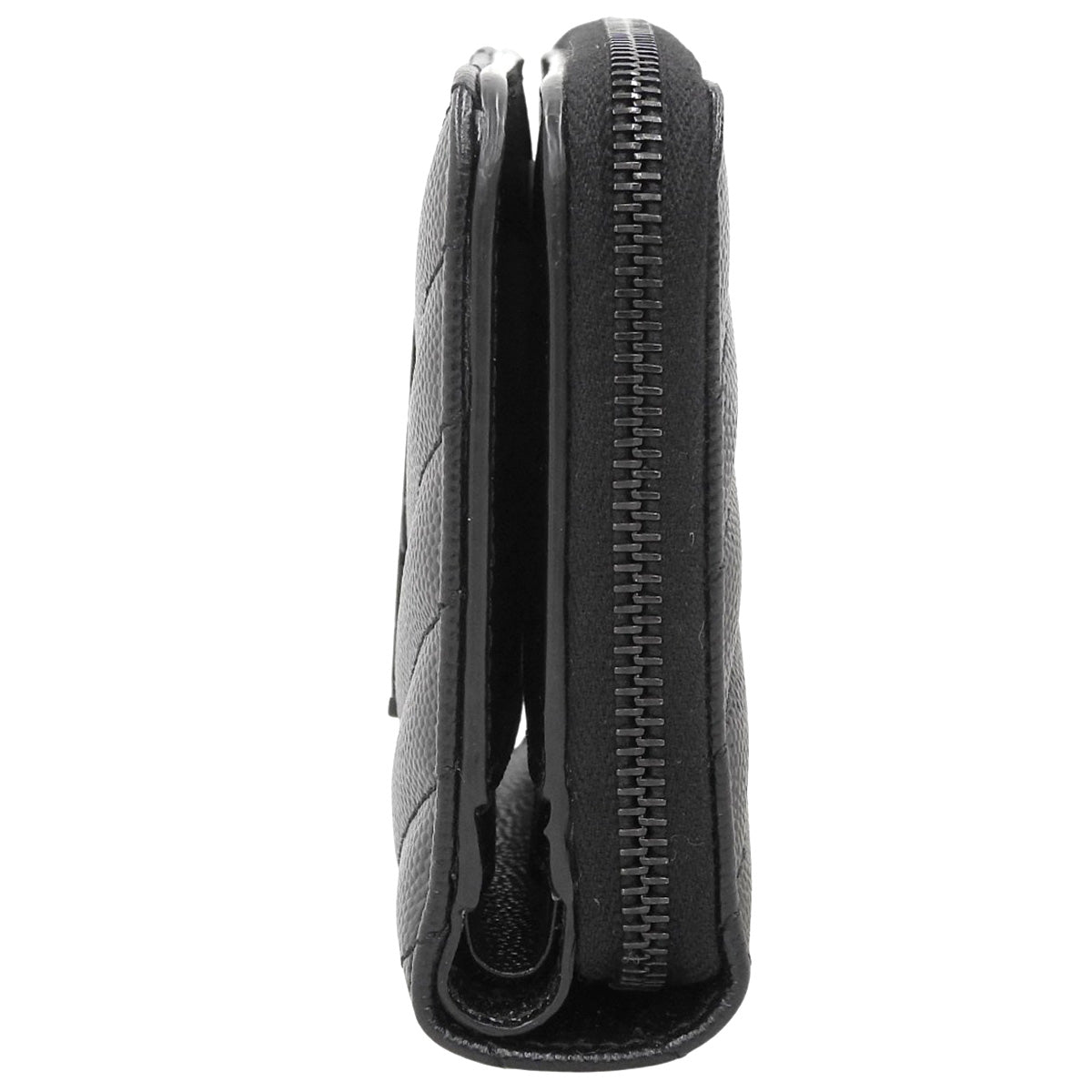 黑色皮革Monogram Compact Zip Around钱包(BND668288)