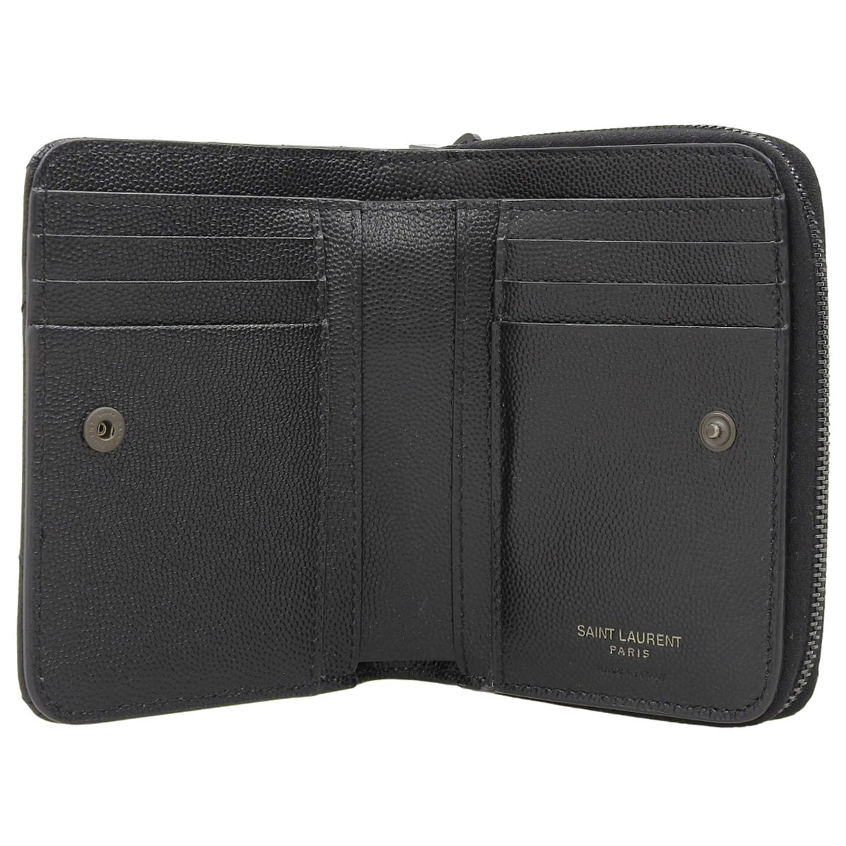 黑色皮革Monogram Compact Zip Around钱包(BND668288)