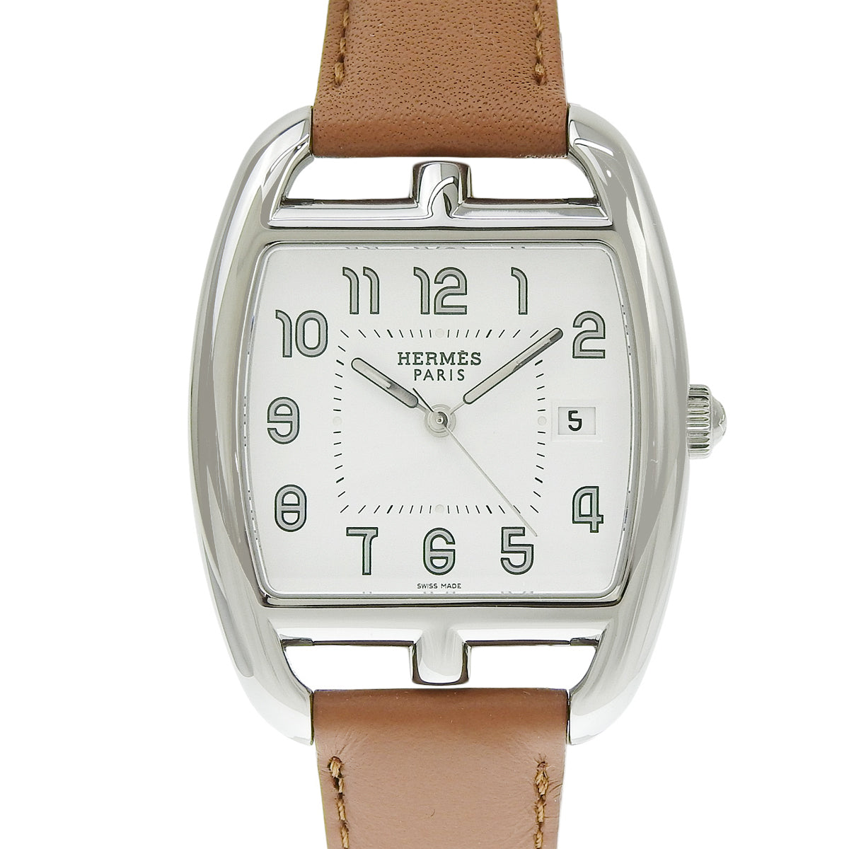 Cape Cod Tonneau CT1.710 Stainless Steel/Leather White Quartz Men's