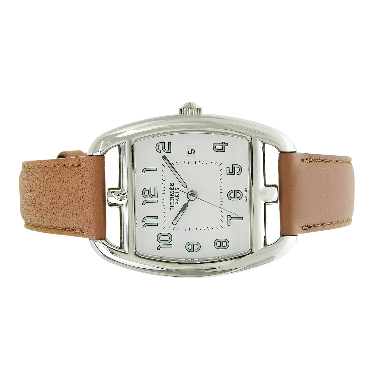 Cape Cod Tonneau CT1.710 Stainless Steel/Leather White Quartz Men's