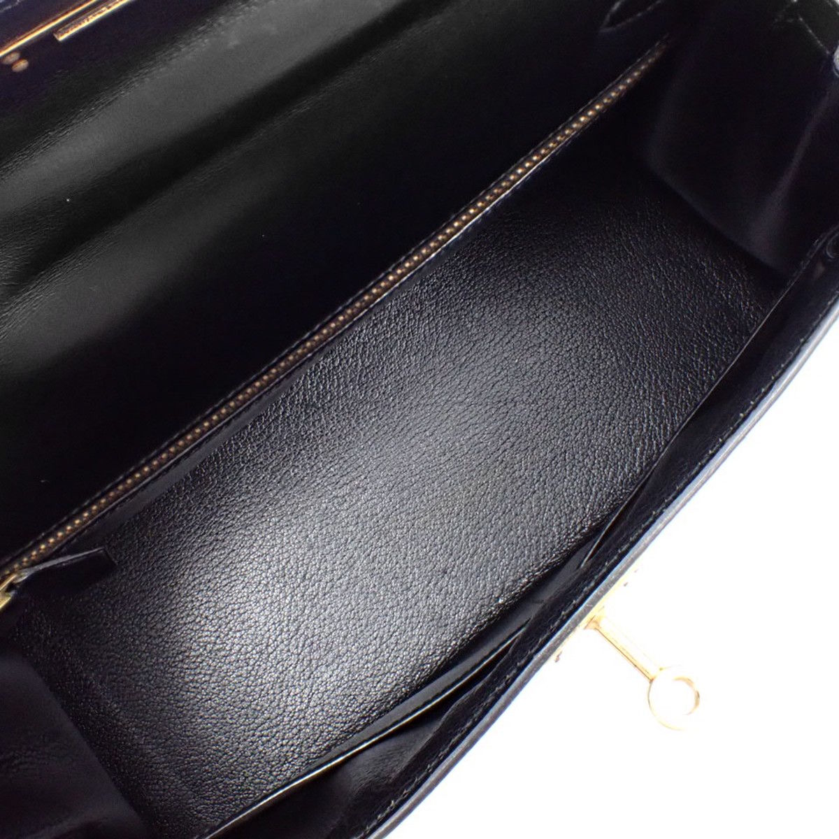 Kelly 28 (Outer Stitch) Box Calf Leather, Black, Gold Hardware, 〇R Stamp