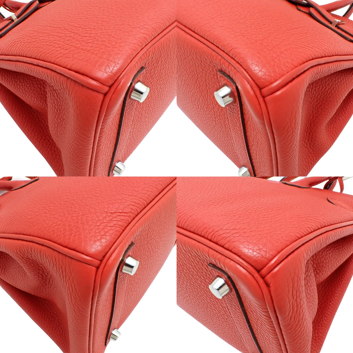 Birkin 25 Togo Rouge Kazak Silver Hardware P Stamp