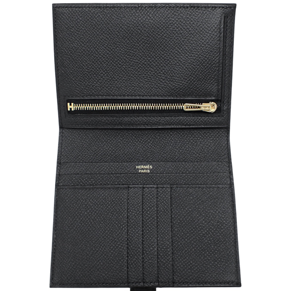 Be'an Compact, K stamp, Epsom leather, black, gold hardware.