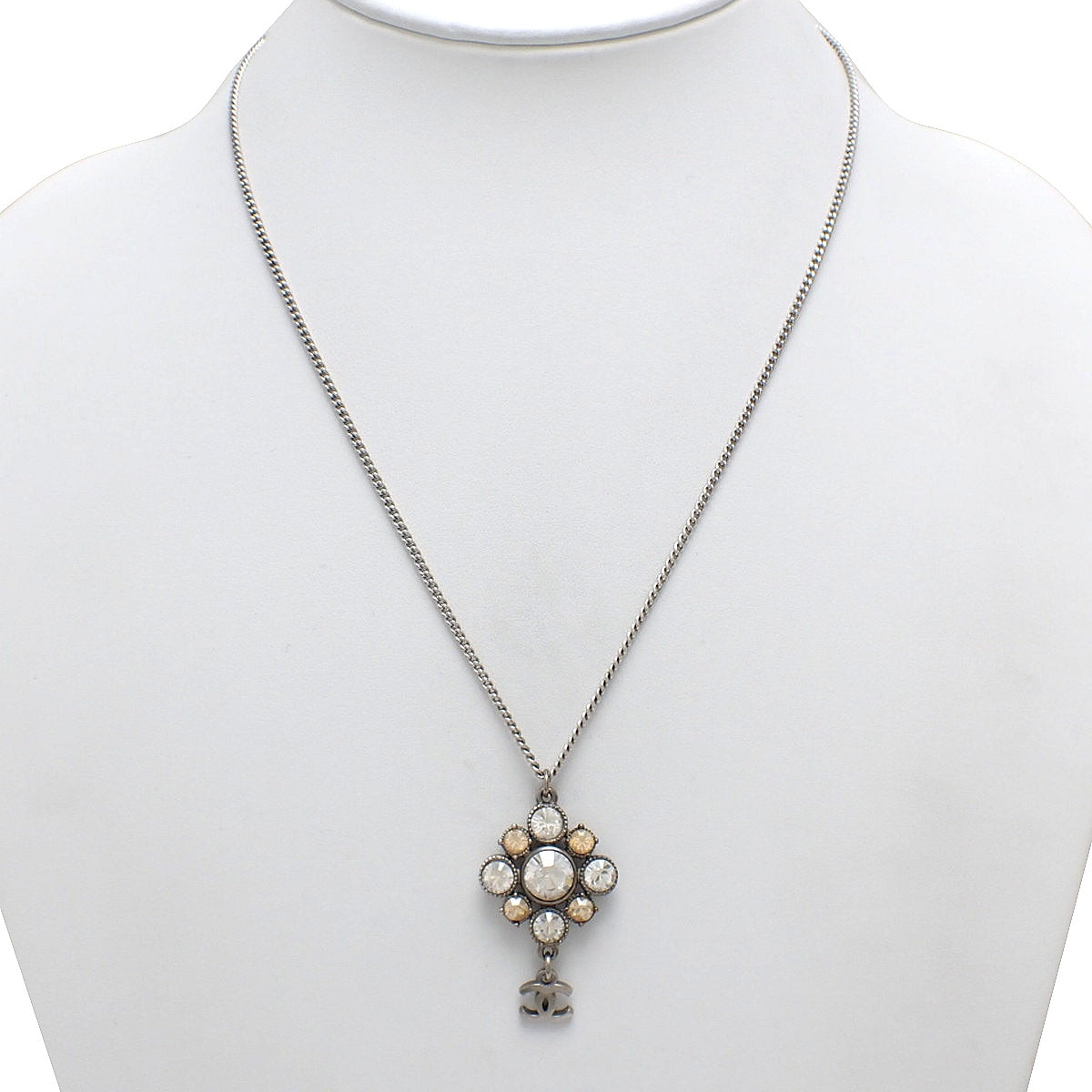 ココマーク ラインストーン ネックレス メタル ラインストーン