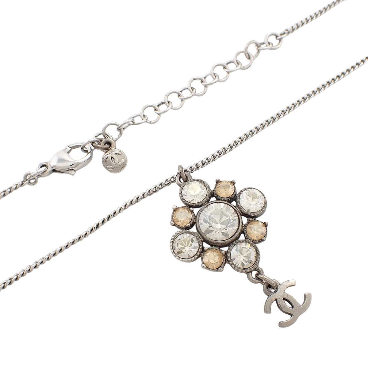 ココマーク ラインストーン ネックレス メタル ラインストーン