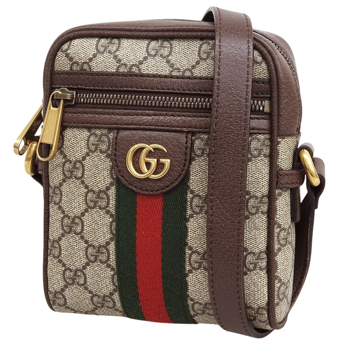 Ophidia Mini Messenger Bag GG Supreme Beige Brown 598127