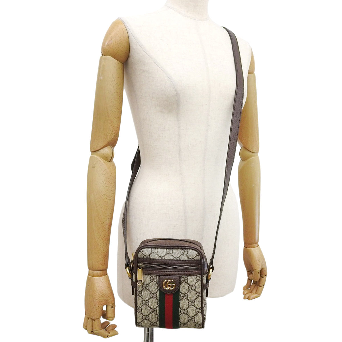 オフィディア ミニ メッセンジャーバッグ GGスプリーム ベージュ ブラウン 598127
